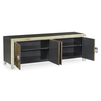 Gatsby Walnut and Silver-Leaf Credenza