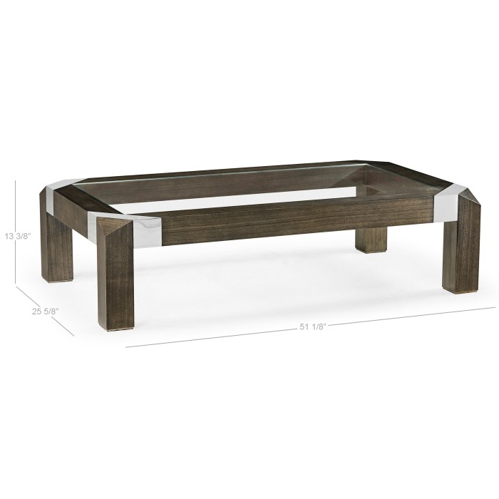 Bevelled Dark Grey Walnut Coffee Table