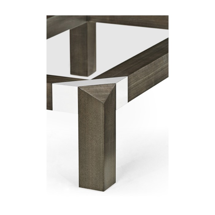 Bevelled Dark Grey Walnut Coffee Table