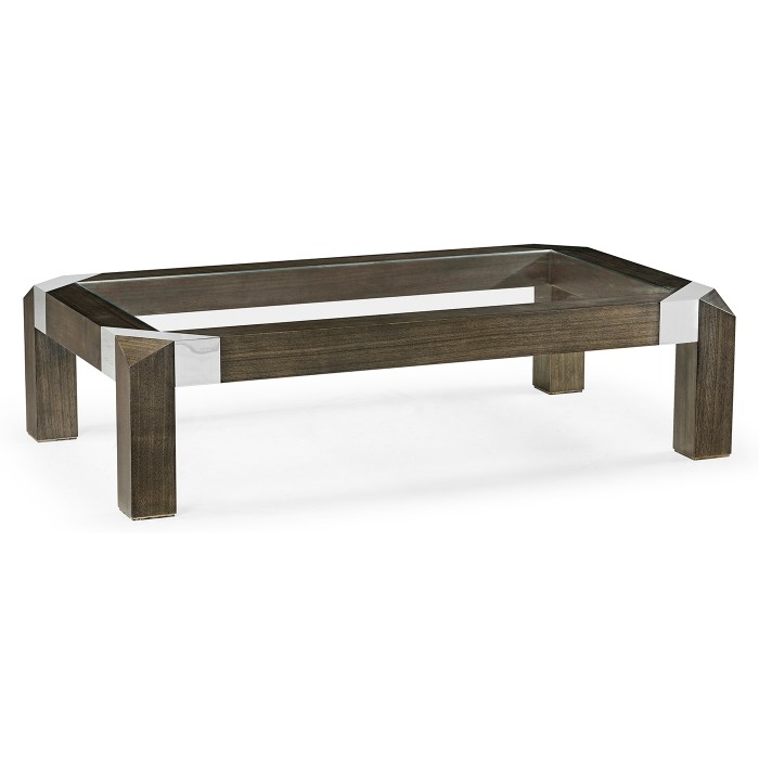 Bevelled Dark Grey Walnut Coffee Table