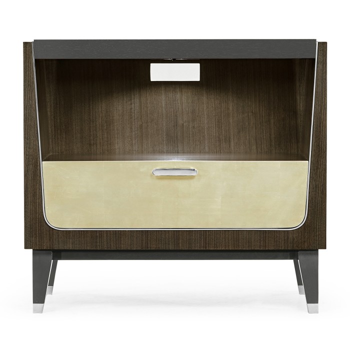 Gatsby Champagne Silver-Leaf Bedside Cabinet