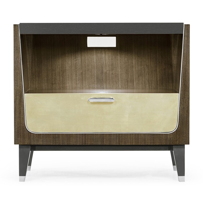 Gatsby Champagne Silver-Leaf Bedside Cabinet
