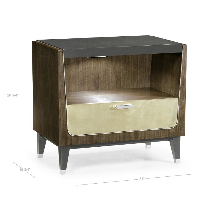 Gatsby Champagne Silver-Leaf Bedside Cabinet