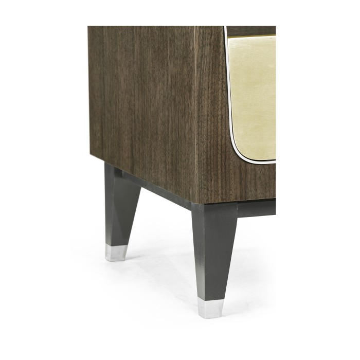 Gatsby Champagne Silver-Leaf Bedside Cabinet