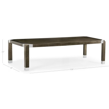 Bevelled Dark Grey Walnut Dining Table 108