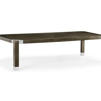 Bevelled Dark Grey Walnut Dining Table 108