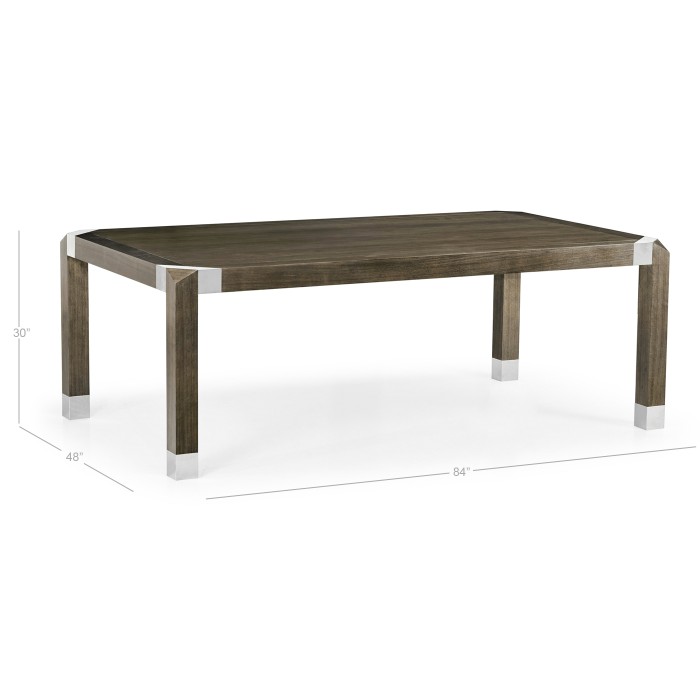 Bevelled Dark Grey Walnut Dining Table 84
