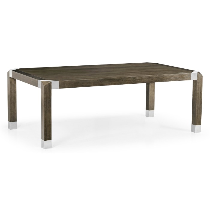 Bevelled Dark Grey Walnut Dining Table 84