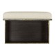 Geometric Dark French Oak Stool with Inside Storage on Wheels