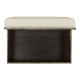 Geometric Dark French Oak Stool with Inside Storage on Wheels