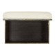 Geometric Dark French Oak Stool with Inside Storage on Wheels