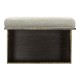 Geometric Dark French Oak Stool with Inside Storage on Wheels