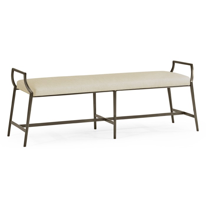 Modern Curved Bronzed Bench