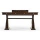 Black Eucalyptus & Silver Espresso Desk with Wood Stretcher
