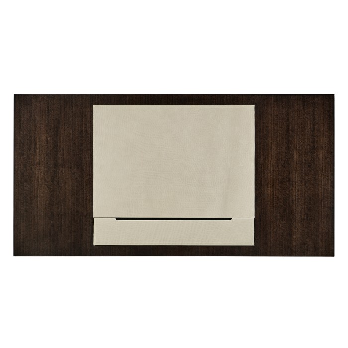 Black Eucalyptus & Silver Espresso Desk with Wood Stretcher