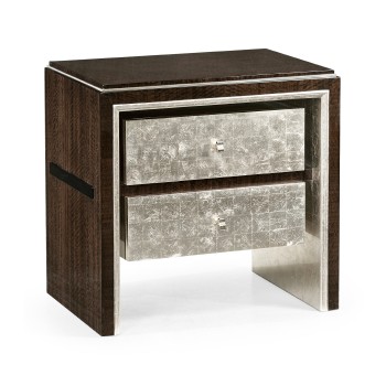 Black Eucalyptus & Silver Espresso Nightstand with Drawers