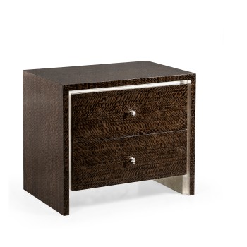 Black Eucalyptus Nightstand with Drawers