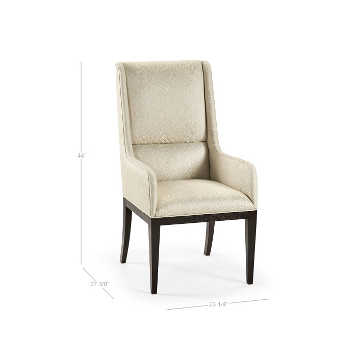 Geometric Channel Back Arm Chair