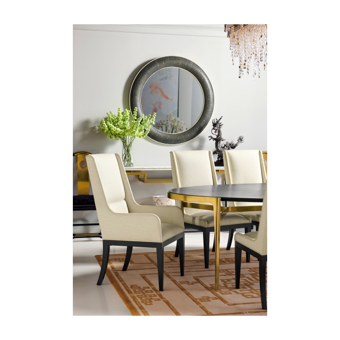 Geometric Channel Back Arm Chair