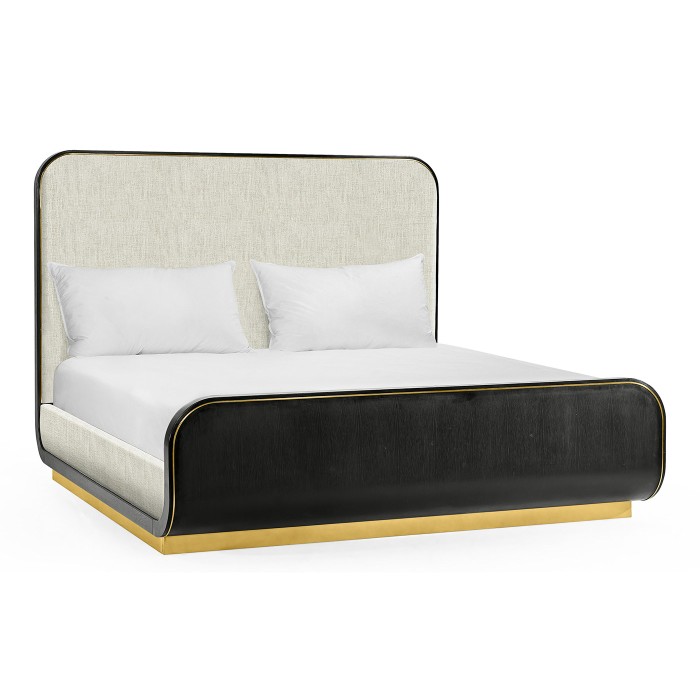 Fusion Curved Ebonised Oak US King Bed
