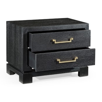 Fusion Ebonized Oak Nightstand with Drawers