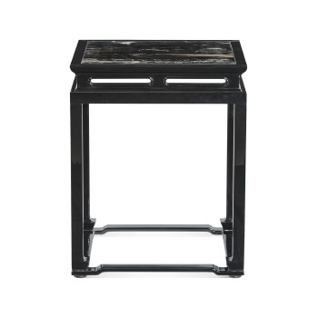 Fusion Smoky Black End Table with Marble Top