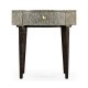 Geometric Circular Dark French Oak End Table with Drawer