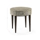 Geometric Circular Dark French Oak End Table with Drawer