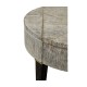 Geometric Circular Dark French Oak End Table with Drawer