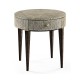 Geometric Circular Dark French Oak End Table with Drawer