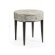 Geometric Circular Light French Oak End Table with Drawer