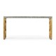 Geometric Dark French Oak & Gilded Console Table