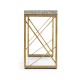 Geometric Dark French Oak & Gilded Console Table