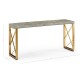 Geometric Dark French Oak & Gilded Console Table