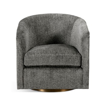 Geometric Dark French Oak Swivel Chair