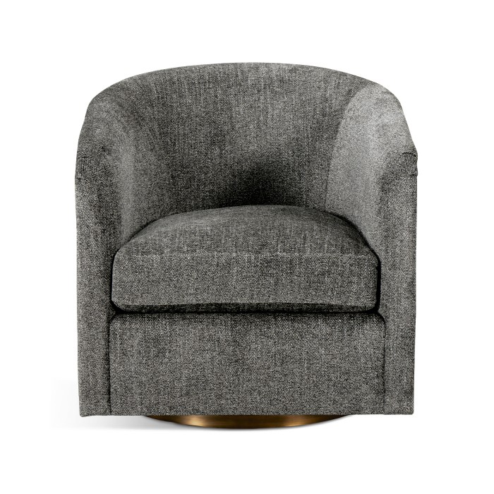 Geometric Dark French Oak Swivel Chair