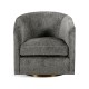 Geometric Dark French Oak Swivel Chair