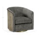 Geometric Dark French Oak Swivel Chair