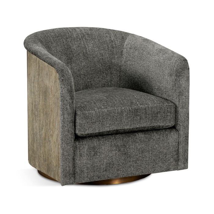Geometric Dark French Oak Swivel Chair