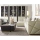 Geometric Dark French Oak Swivel Chair