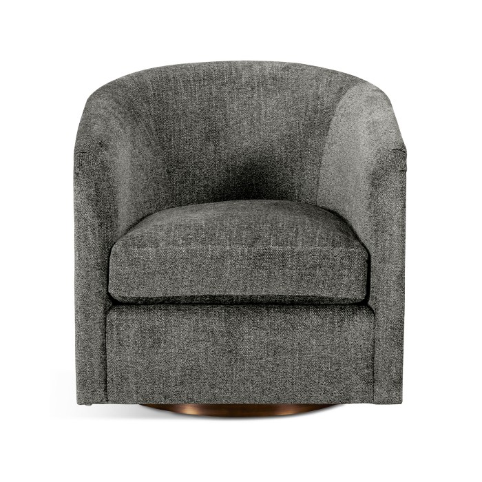 Geometric Dark Mocha Oak Swivel Chair