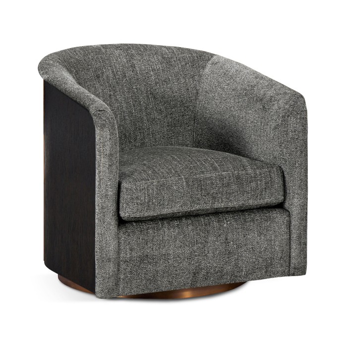 Geometric Dark Mocha Oak Swivel Chair