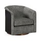 Geometric Dark Mocha Oak Swivel Chair