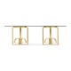 Fusion Rectangular Chinoiserie Antique Etched Brass Dining Table 87