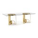 Fusion Rectangular Chinoiserie Antique Etched Brass Dining Table 87