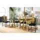 Fusion Rectangular Chinoiserie Antique Etched Brass Dining Table 87
