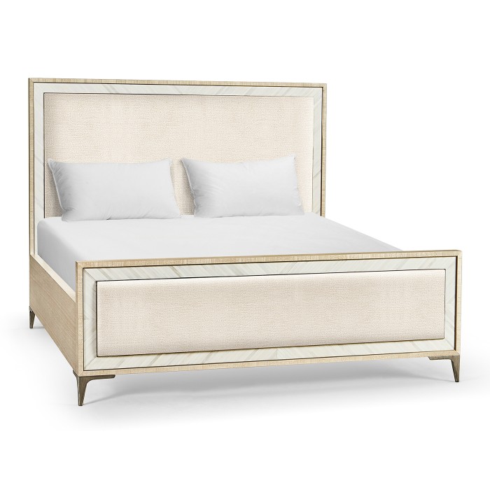 Tideline Bone & Linen-Blend Upholstered UK King Bed