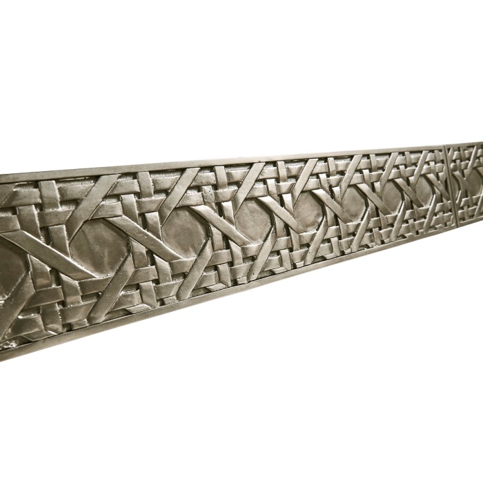 Cnoidal Cane Carved Metal Desk