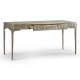Cnoidal Cane Carved Metal Desk
