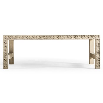 Cnoidal Cane Carved Cocktail Table